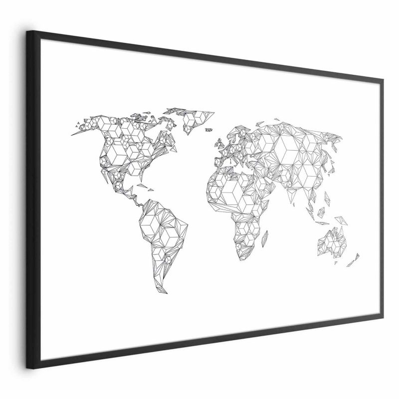 Plakat Artgeist Geometryczna mapa 42x29,7 cm z ramą czarną 1 szt