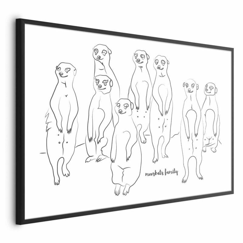 Plakat Artgeist Rodzina surykatek 42x29,7 cm z ramą czarną 1 szt