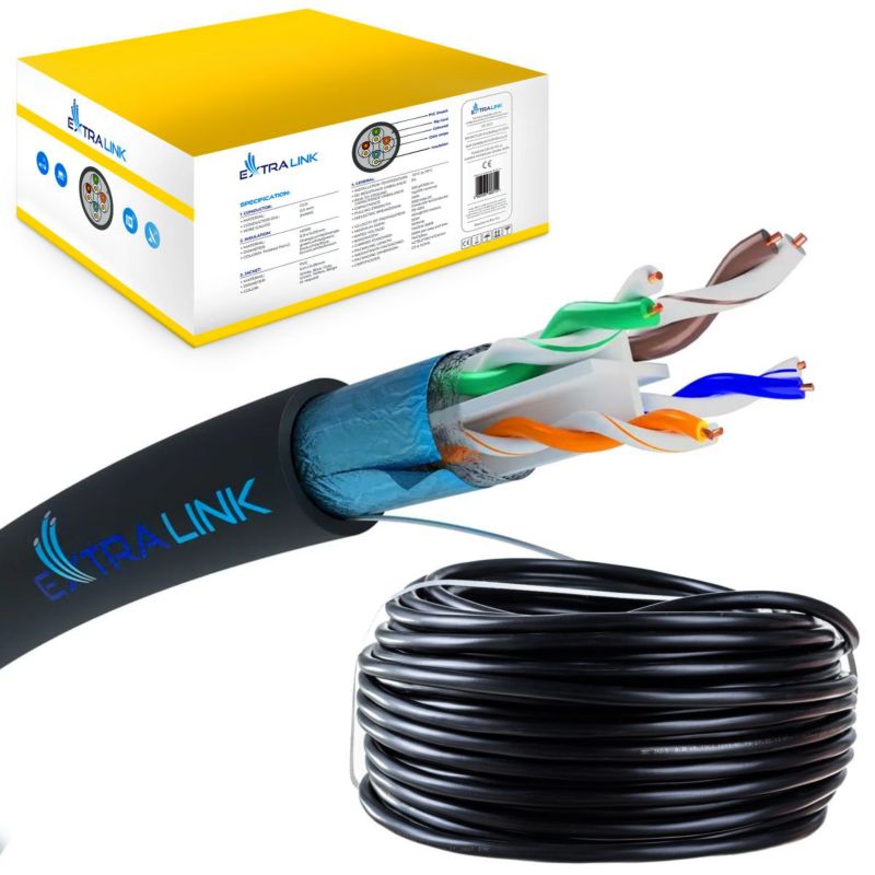 Kabel sieciowy skrętka Extralink CAT6 FTP (F/UTP) Zewnętrzny żelowany 305M 1szt