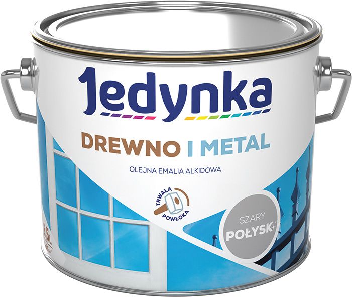 Emalia alkidowa Jedynka Drewno i Metal szary połysk 2,5 l