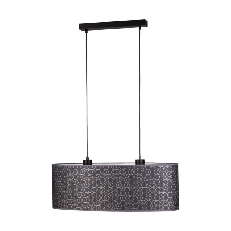 Lampa Wisząca SPOT Light 2xE27 40W Eleganckie Połączenie Czerni i Złoto Czarnej Tkaniny, Polski Producent 1 szt.