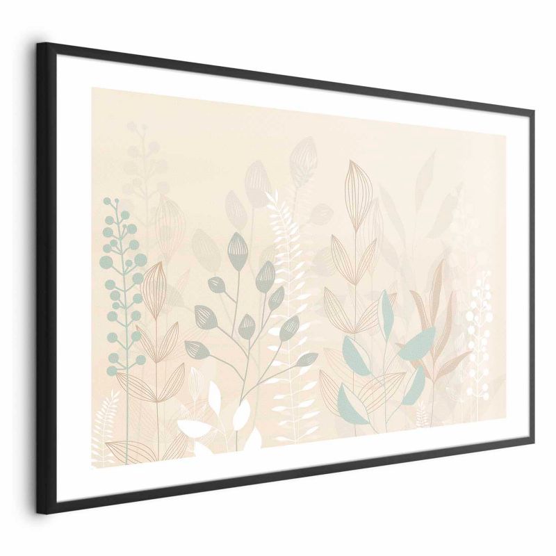 Plakat Artgeist Pastelowa polana 90x60 cm z ramą czarną 1 szt