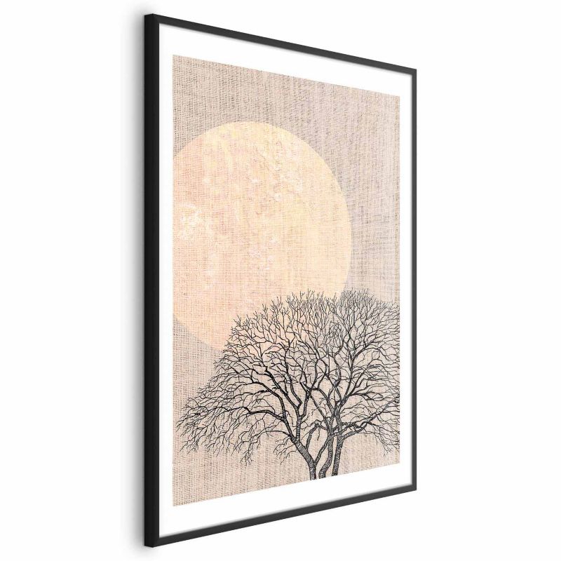 Plakat Artgeist Poranna pełnia księżyca 40x60 cm z ramą czarną 1 szt