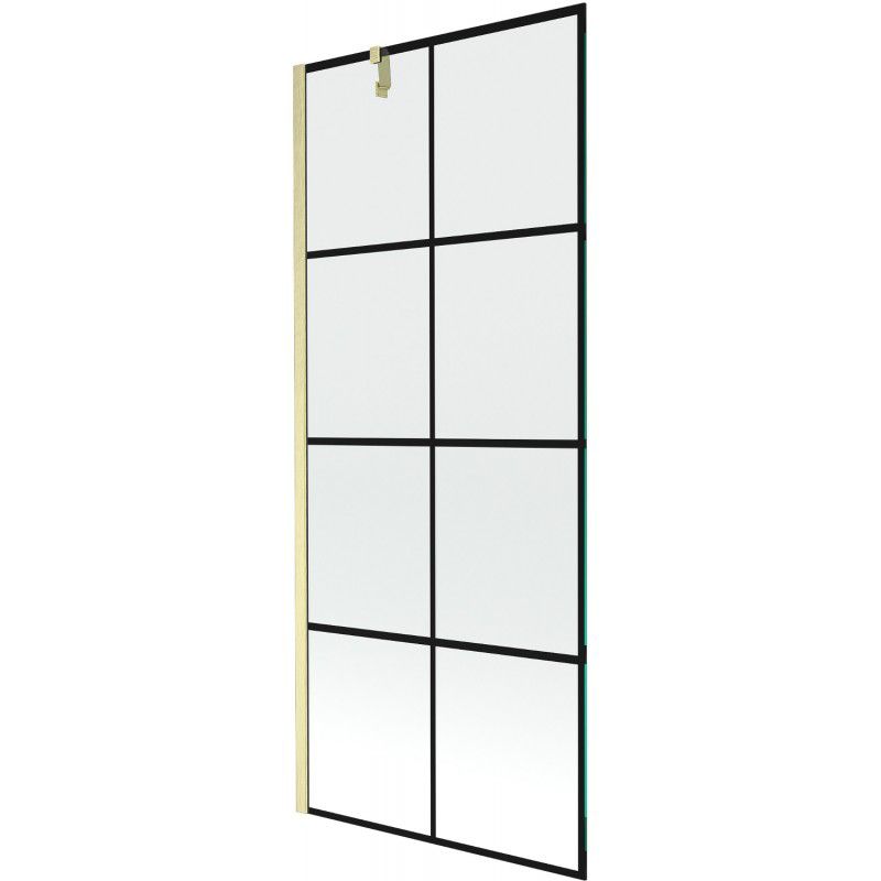 Parawan nawannowy 1-skrzydłowy Mexen Next czarny wzór/złoty szczotkowany 80x150 cm 1 szt.