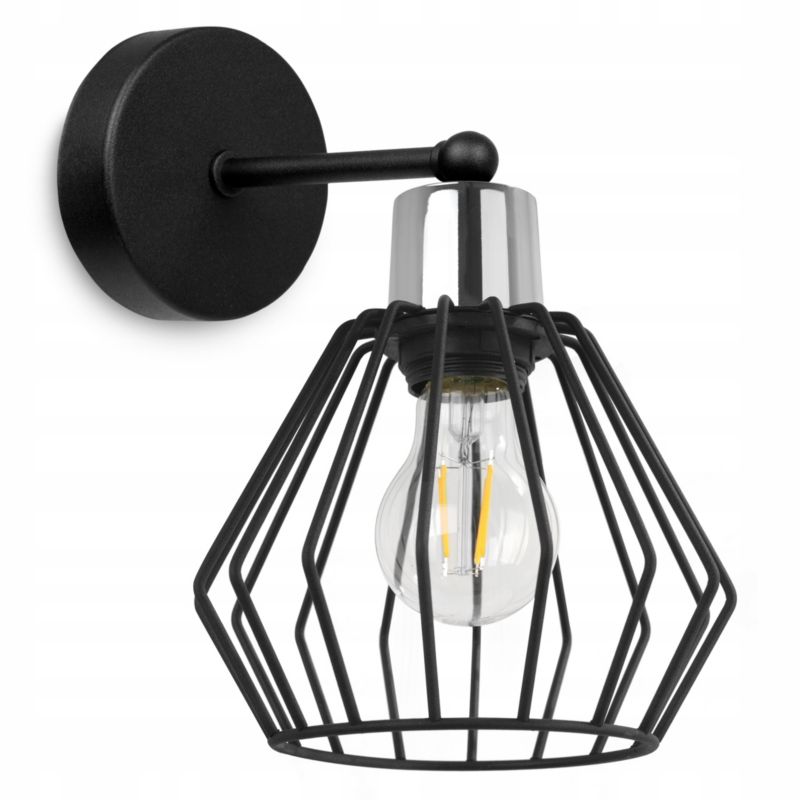 Lampa ścienna kinkiet Light Home LH Nuvola 1x E27 60W krótki czarny/srebrny 1szt.