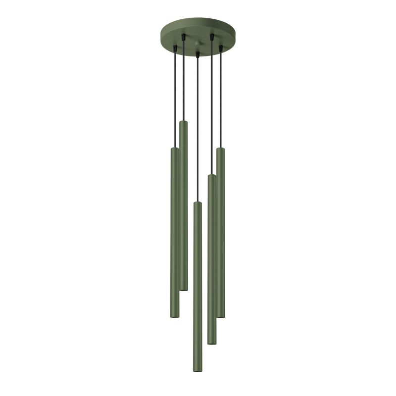 Lampa Wisząca Sollux Lighting PASTELO 5P zielona oliwka 1 szt.