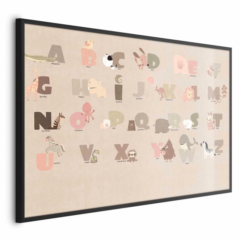 Plakat Artgeist Beżowe abecadło 60x40 cm z ramą czarną 1 szt
