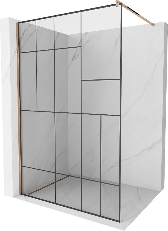 Ścianka prysznicowa Mexen Kioto czarny wzór 100 x 200 cm 800-100-101-60-78 1 szt.