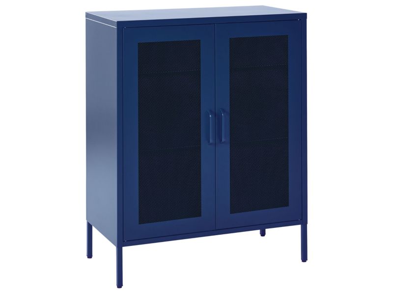 Komoda dwudrzwiowa Wakatipu Metal 80 cm 40 cm Granatowy 1 szt.
