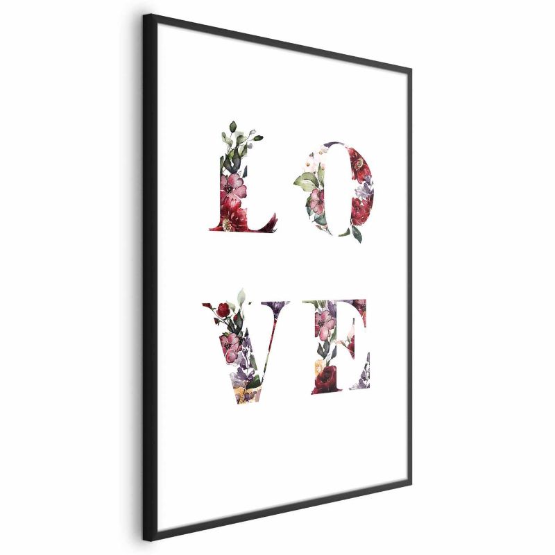 Plakat Artgeist Miłość w kwiatach 21x30 cm z ramą czarną 1 szt