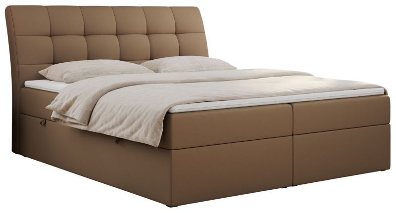 Łóżko kontynentalne MKS Meble DIEGOS 180x200 H3 Brązowy ecoskóra 1szt.
