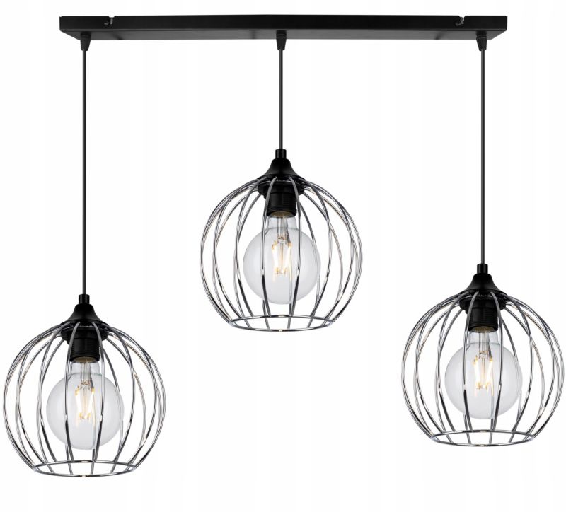 Lampa sufitowa wisząca Light Home LH Toronto prosta 3x E27 60W druciak srebrny 1szt.