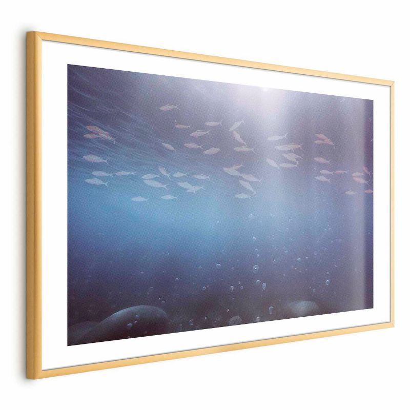 Plakat Artgeist Rybki w głębinach 60x40 cm z ramą złotą 1 szt