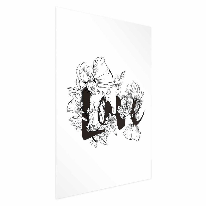 Plakat Artgeist Love w kwiatach 60x90 cm bez ramy 1 szt