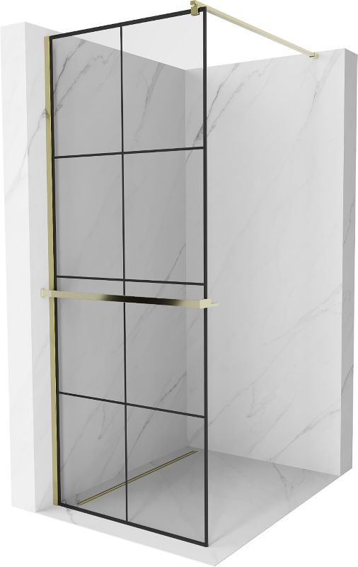 Ścianka prysznicowa Mexen Kioto+ czarny wzór 90x200 cm 800-090-121-50-77 1 szt.