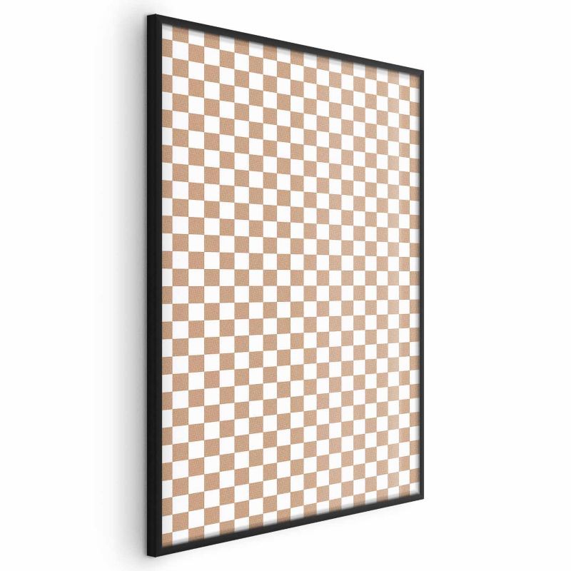 Plakat Artgeist Brązowa geometria 40x60 cm z ramą czarną 1 szt