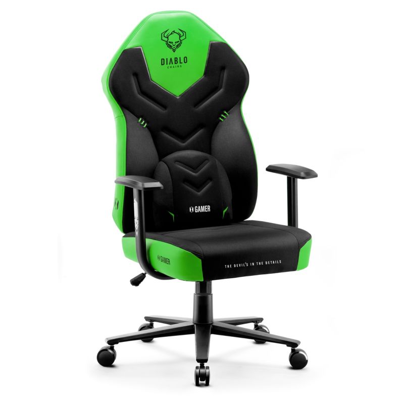 Fotel gamingowy biurowy Diablo X-Gamer czarno-zielony 1 szt