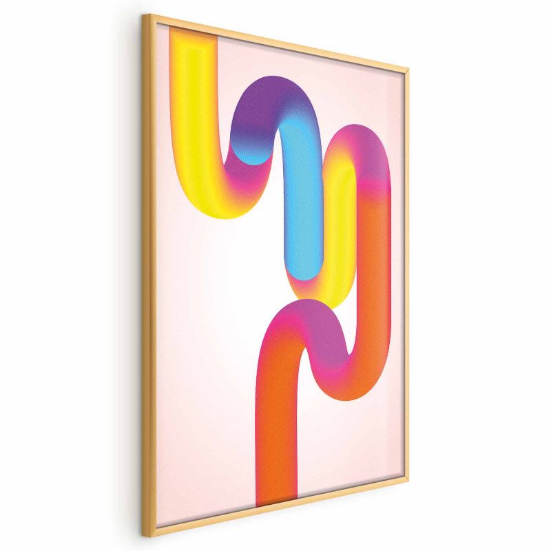Plakat Artgeist Tęczowe Rurki 29,7x42 cm z ramą złotą 1 szt