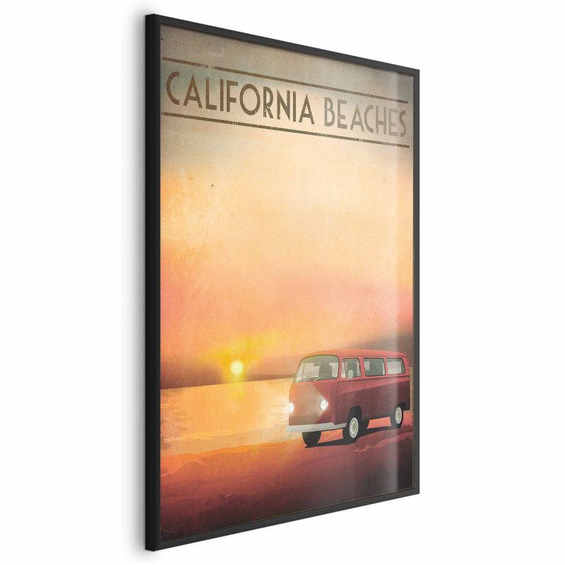Plakat Artgeist California Beaches 40x60 cm z ramą czarną 1 szt