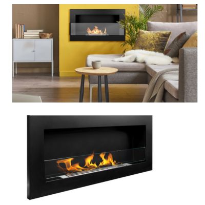 Biokominek 650x400 z szybą Czarny Strukturalny 1szt.