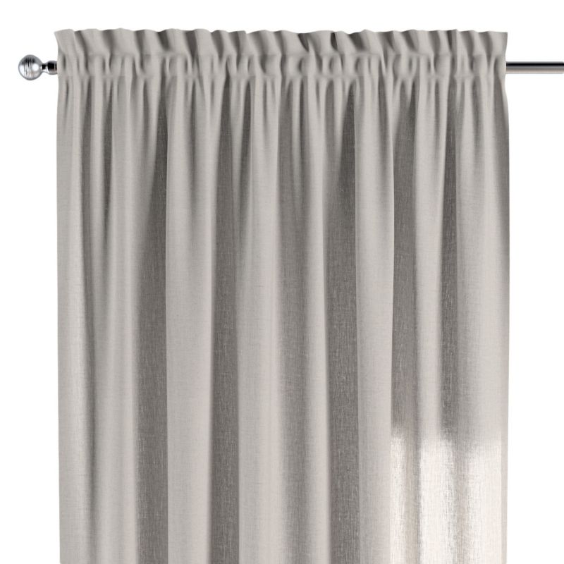 Zasłona na kanale z grzywką Dekoria 130x260 cm Linen szaro-beżowy 1 szt.