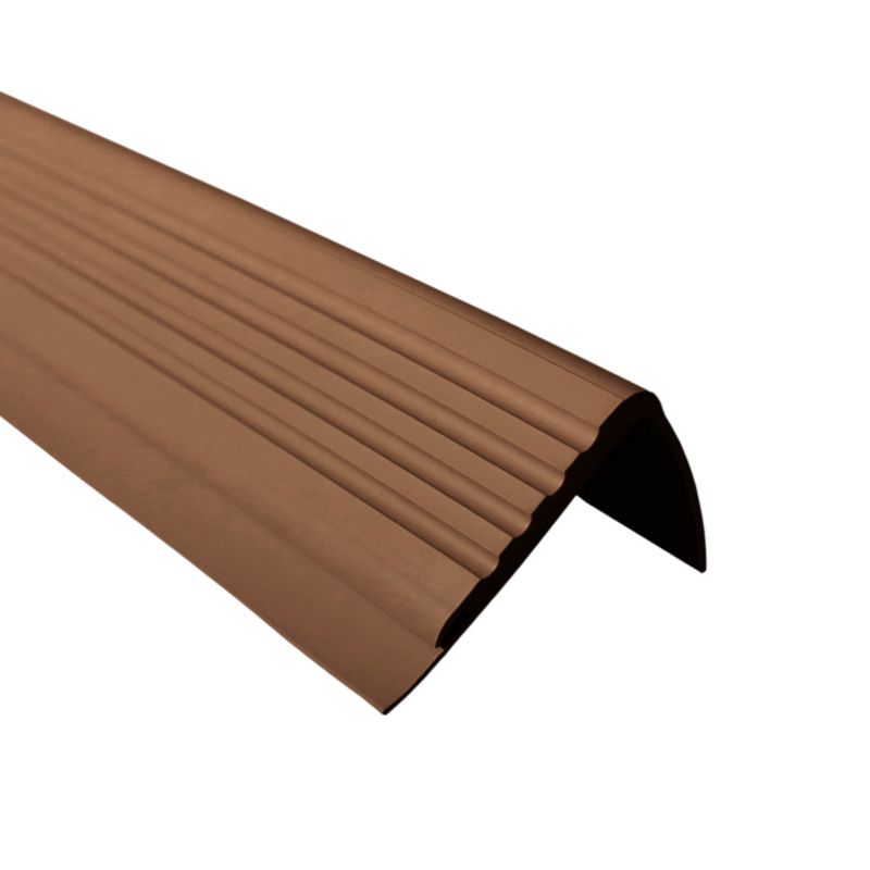 Profil schodowy PCV 48x42mm, QUEST, antypoślizgowy nosek schodowy, PMW, brąz, 1.5m