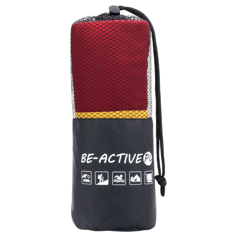 Ręcznik Be-active.pl szybkoschnący sportowy z mikrofibry 130x80 bordowo-pomarańczowy 1szt