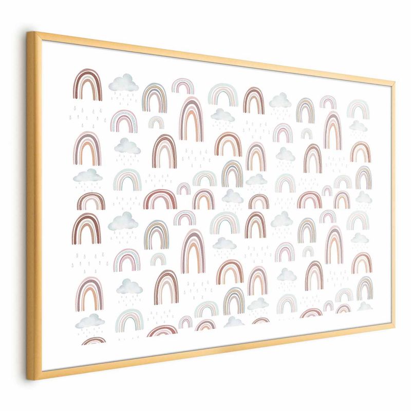 Plakat Artgeist Tęcza po deszczu 42x29,7 cm z ramą złotą 1 szt