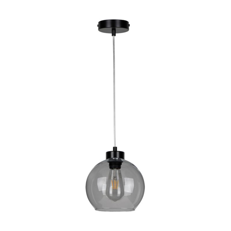 Lampa Wisząca SPOT Light 1xE27 Max.60W Subtelna Czerń w Połączeniu ze Szkłem Dymionym, Polski Producent 1 szt.