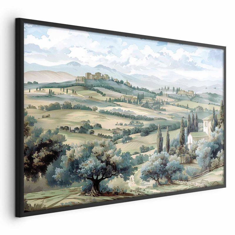 Plakat Artgeist Pejzaż z polami 60x40 cm z ramą czarną 1 szt