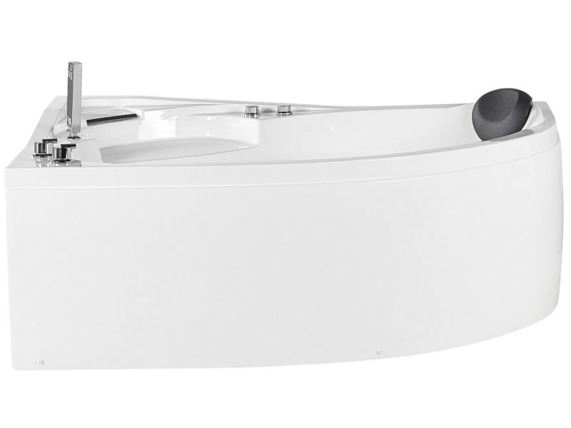 Wanna narożna LED prawa z hydromasażem 150 x 100 cm biała Neiva 1 szt.