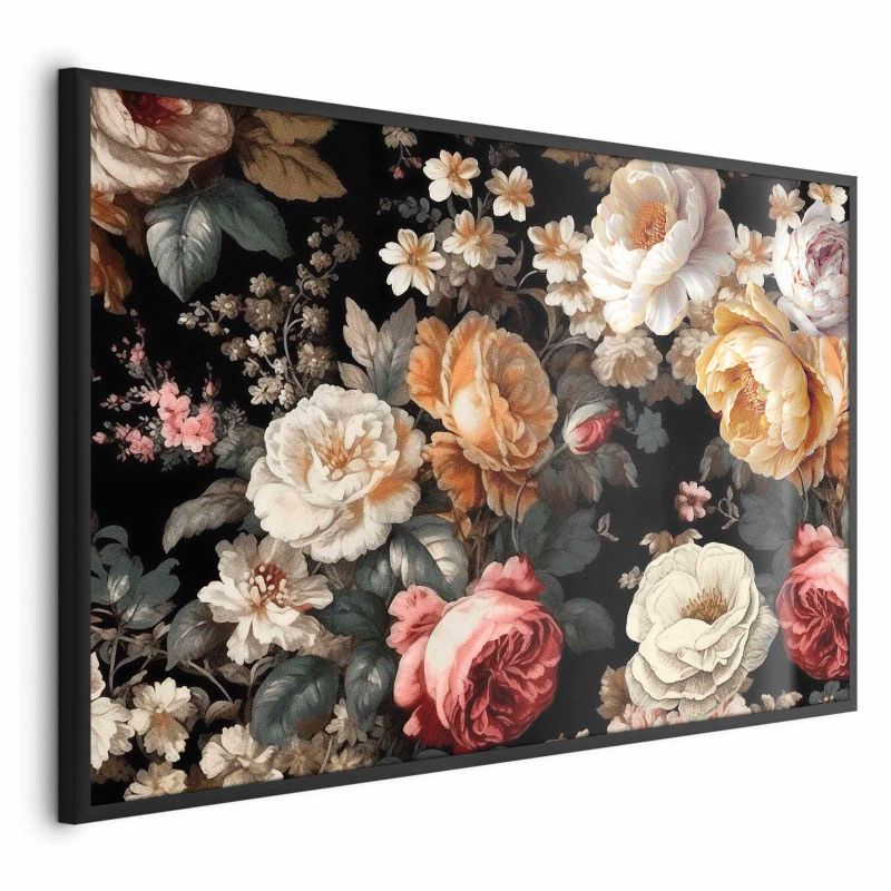 Plakat Artgeist Kolorowe kwiaty 90x60 cm z ramą czarną 1 szt