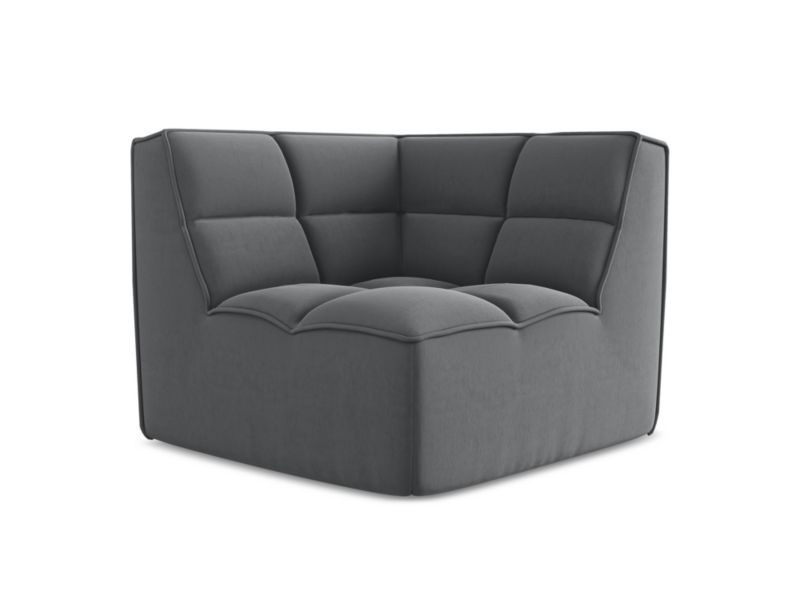 Moduł narożny Makamii Kalai z weluru 98x98 cm stalowy 1 szt.