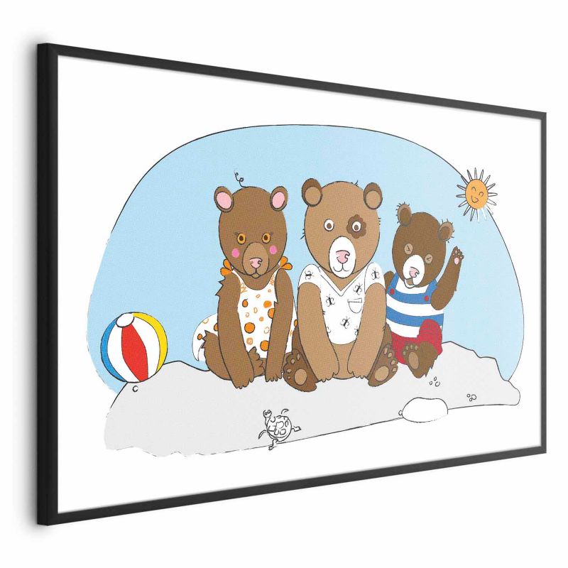 Plakat Artgeist Misie na plaży 60x40 cm z ramą czarną 1 szt