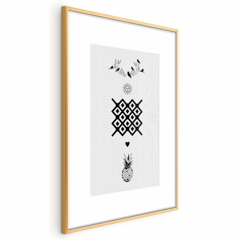 Plakat Artgeist Szczęście 21x30 cm z ramą złotą 1 szt