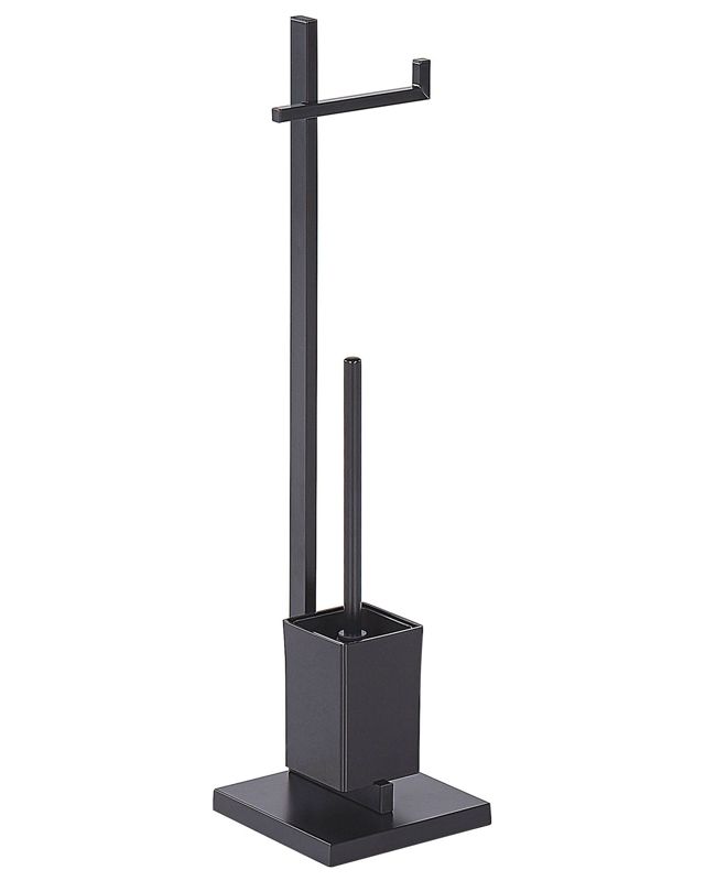 Stojak na papier toaletowy ze szczotką Ulapes Metal Czarny 1 szt.