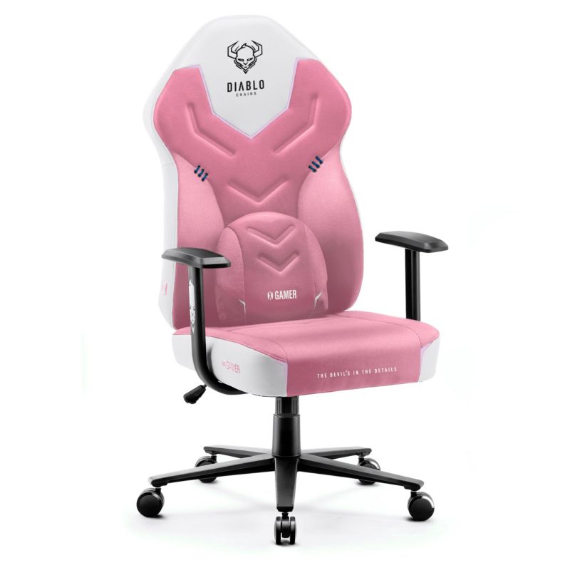 Fotel gamingowy biurowy Diablo X-Gamer różowo-biały 1 szt