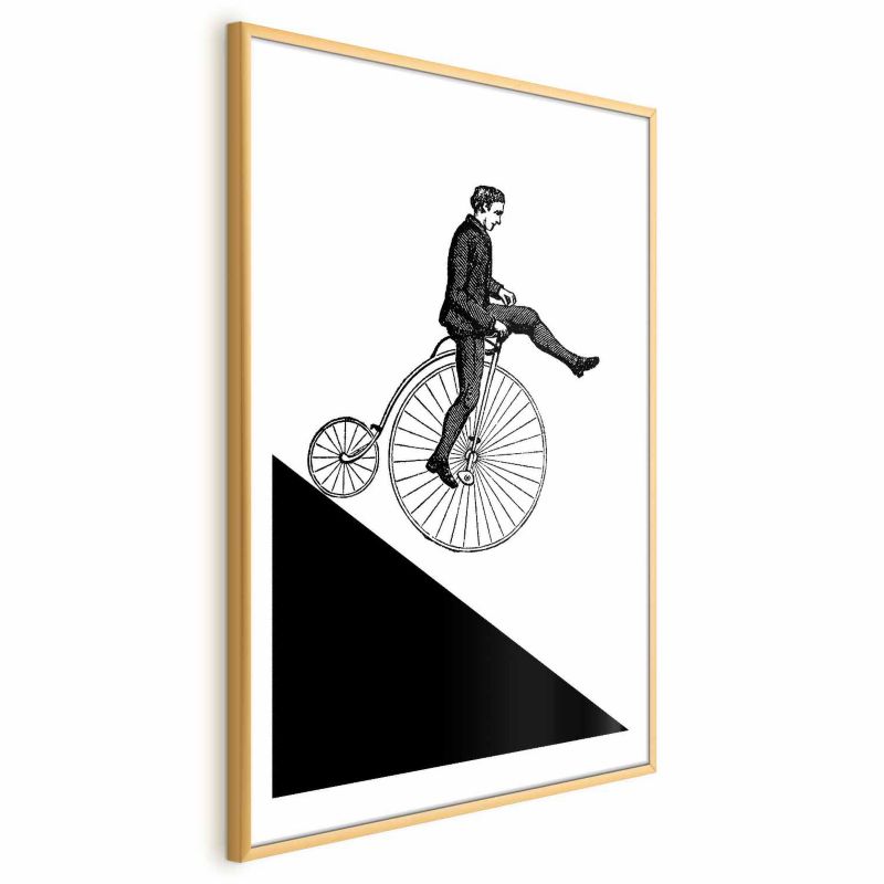 Plakat Artgeist Cyklista 60x90 cm z ramą złotą 1 szt