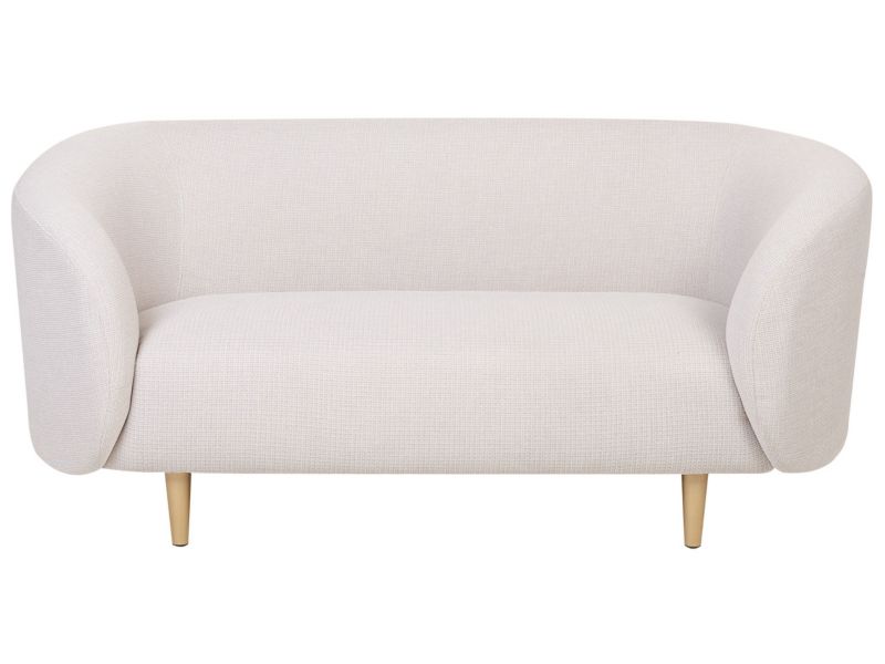 Sofa dwuosobowa tapicerowana beżowa ze złotym Loen 1 szt.