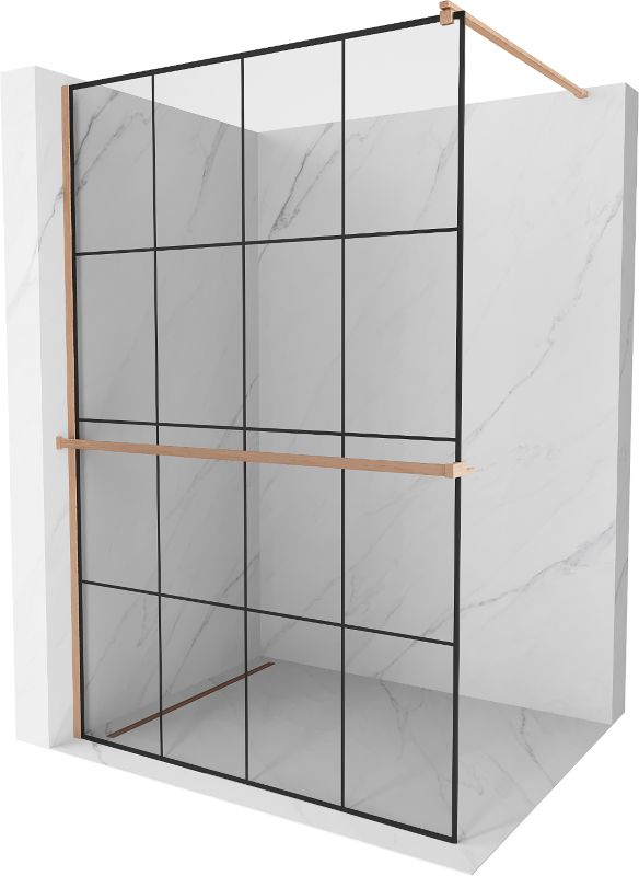 Ścianka prysznicowa Mexen Kioto+ czarny wzór 130x200 cm 800-130-121-65-771 szt.