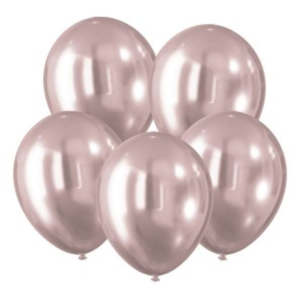 Balony - efekt chromu różowe (5 szt.)