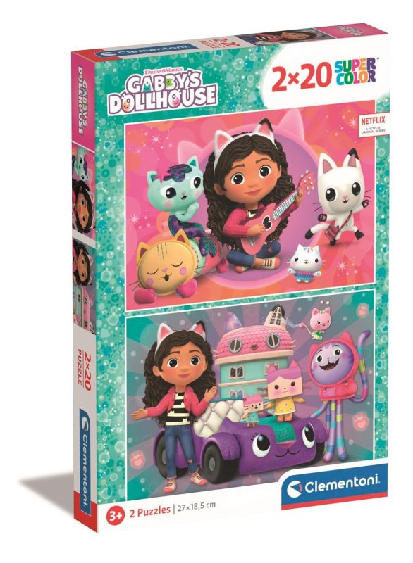 PUZZLE 2 x 20 EL SUPERCOLOR GABBY'S DOLLHOUSE