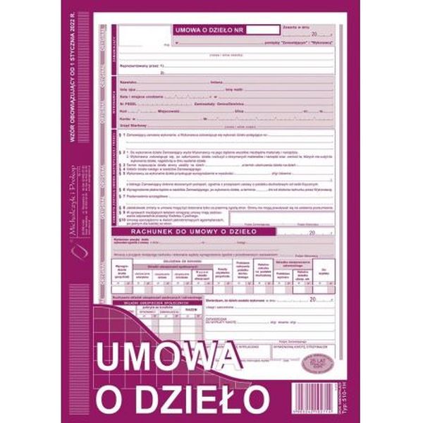 UD Umowa o dzieło A4 510-1H