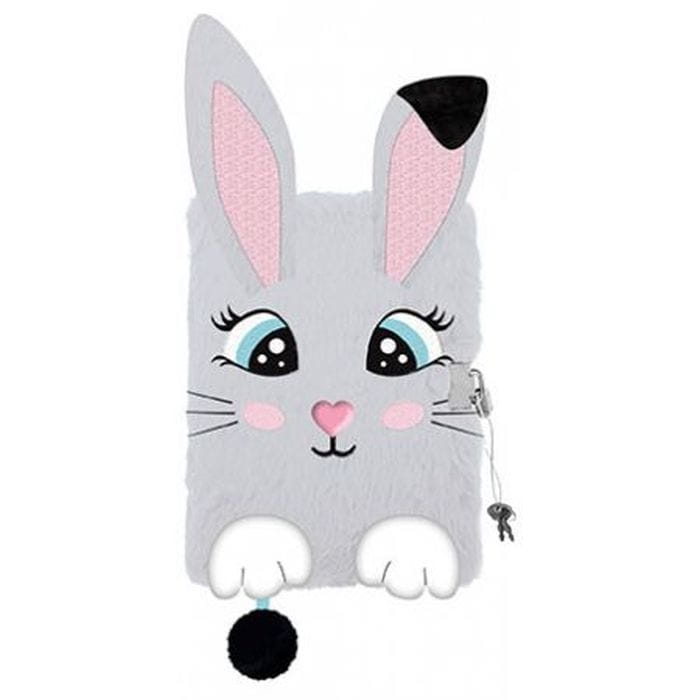 PAMIĘTNIK Z KŁÓDKĄ 3D WŁOCHACZ A5 96K MY LITTLE FRIEND RABBIT mkmn