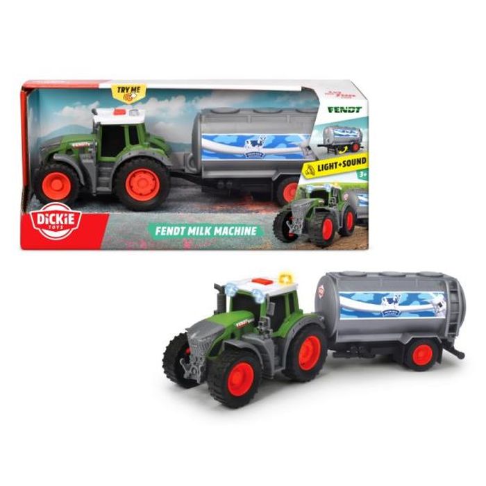 FARM Ciągnik z przyczepą na mleko 26cm Dickie Toys