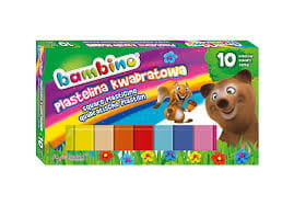 Plastelina Kwadratowa 10 kolorów Bambino