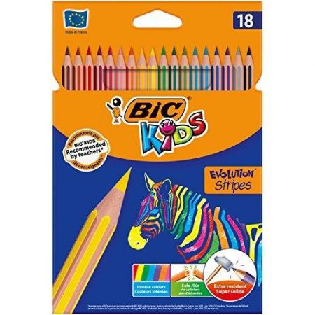 Kredki Eco Evolution Stripes 18 kolorów BiC
