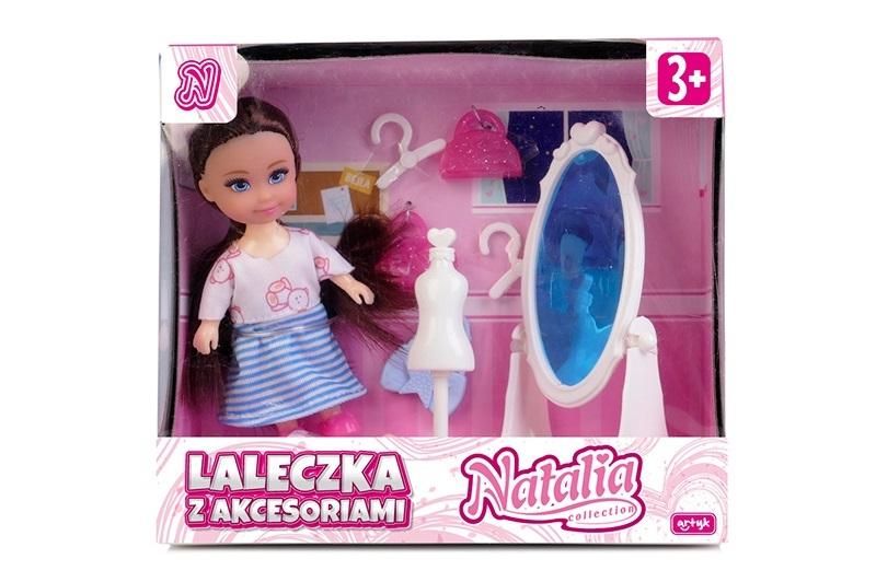 LALKA NATALIA Z GARDEROBĄ Z AKCESORIAMI 11 CM
