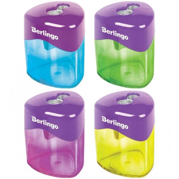 Berlingo Temperówka DoubleColor, 2 otwory, pojemnik, mix kolorów