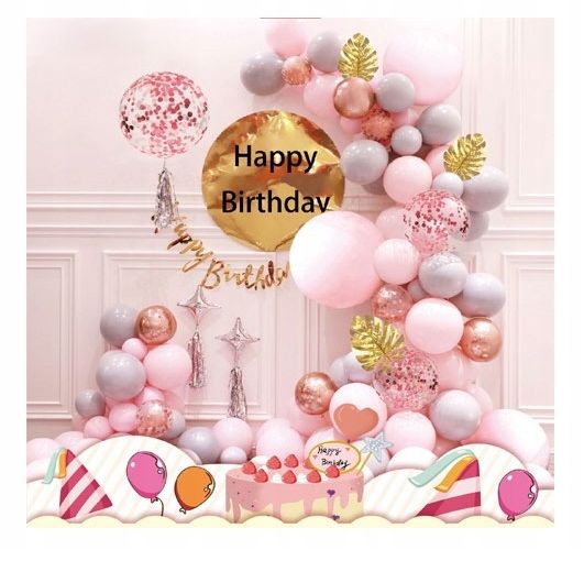Zestaw Balonów Urodzinowych 51 el. Happy Birthday